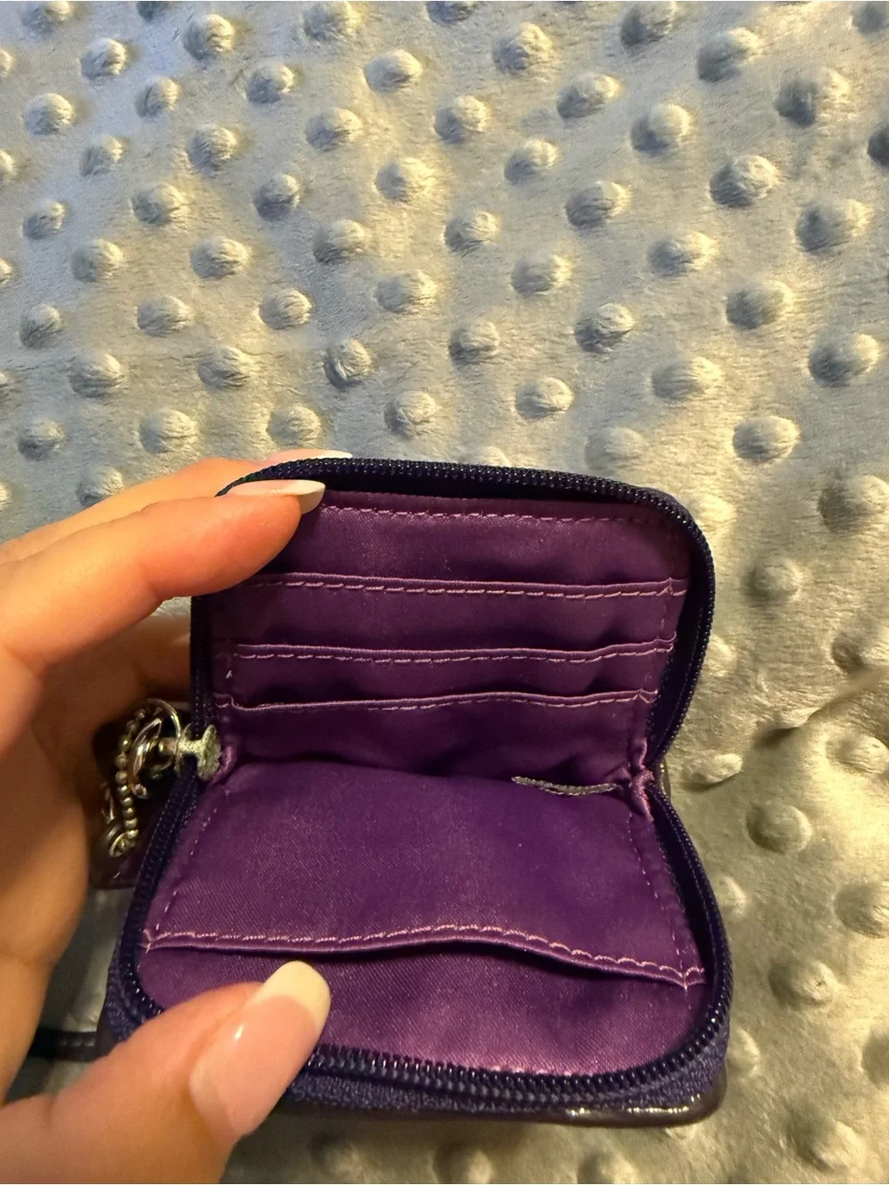 Coach Purple Plaid Poppy Wristlet iPod/Phone Case with Strap